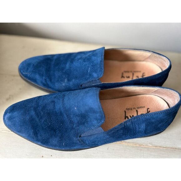 French Sole FS/NY Size 9 / US 8 Blue Suede Loafers Slip-ons - Picture 3 of 8